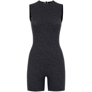 Fendi x Skims Sleeveless Mid Thigh Bodysuit in Black Size S NWT